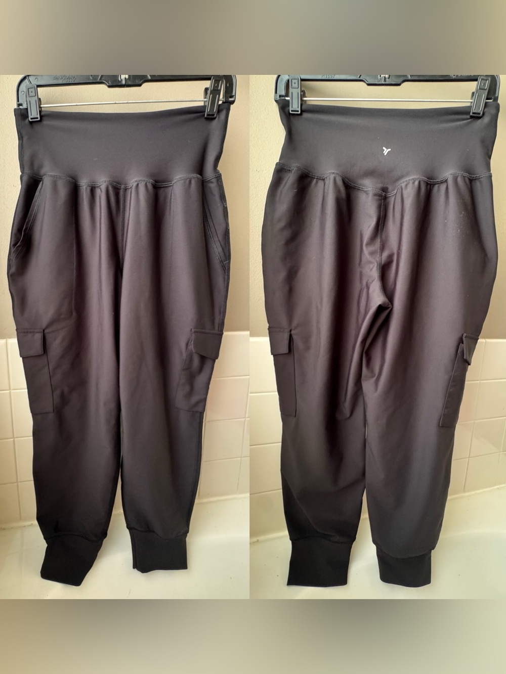 Old Navy High-Waist Black Jogger Cargo Pants